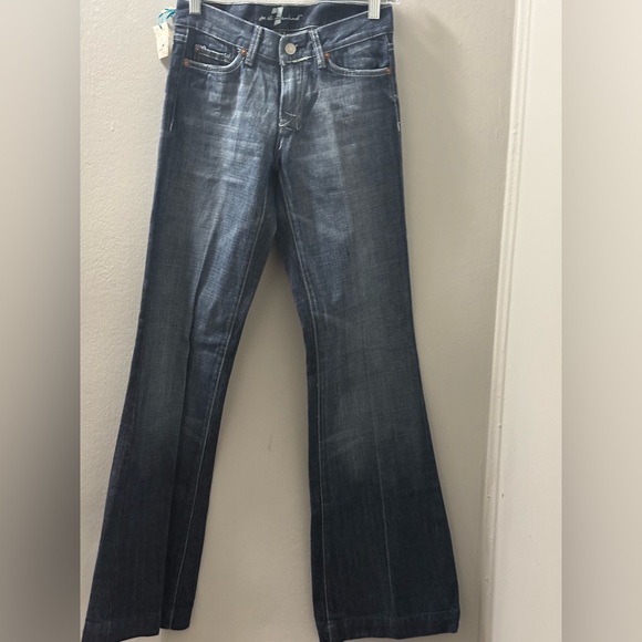 7 For All Mankind Dark Blue Flare Jeans - Picture 1 of 3